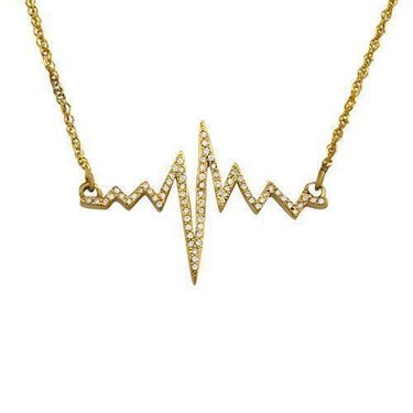 Yellow 14k Yellow Gold Diamond Heart Beat Necklace 0.22ctw